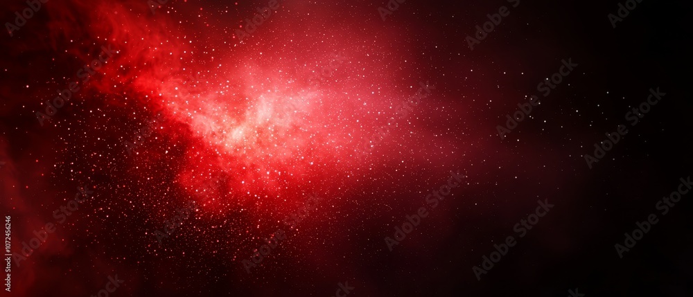 Wall mural a red nebula with stars in the background