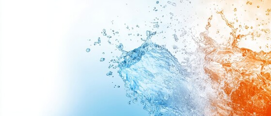 Obraz premium A blue and orange splash of water on a white background