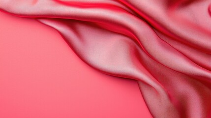 Obraz premium A vibrant red fabric drapes elegantly over a smooth surface, showcasing intricate textures and rich color.