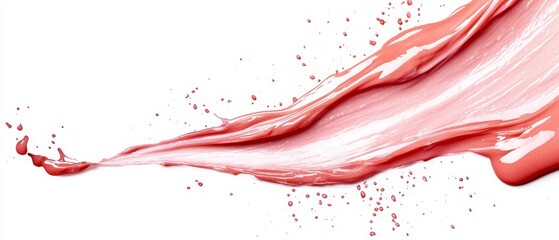 A close up of a red liquid splash on a white background
