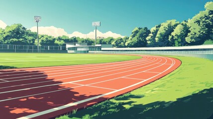 A Sunny Day at the Athletic Track