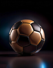 Naklejka premium a modern soccer ball, isolated on a dark black