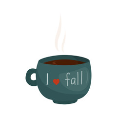 Coffee or tea cup mug evaporation vapour vector illustration