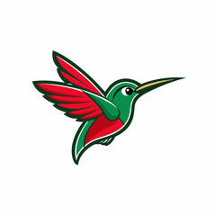 Obraz premium Humming bird mascot logo on white background