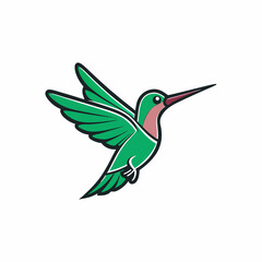 Humming bird mascot logo on white background