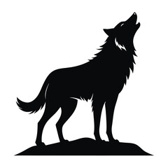 Howling Wolf Vector Silhouette 