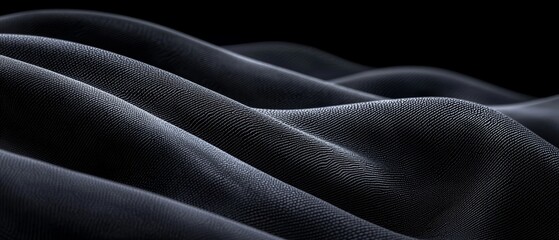 Obraz premium a close up of a black fabric with a black background