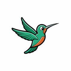 Humming bird mascot logo on white background