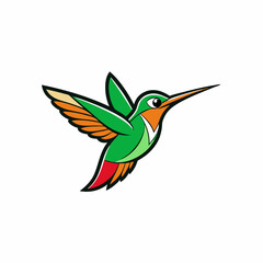 Humming bird mascot logo on white background