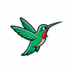 Humming bird mascot logo on white background