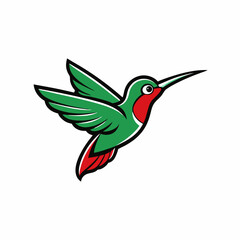 Obraz premium Humming bird mascot logo on white background