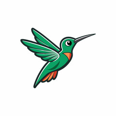 Humming bird mascot logo on white background