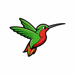 Humming bird mascot logo on white background