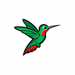 Humming bird mascot logo on white background