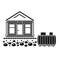 Vector illustration, logo, septic tank icon. Isolated on a white background.	