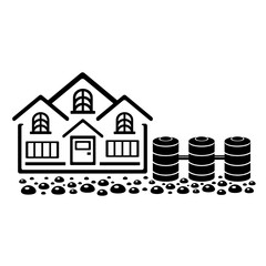 Vector illustration, logo, septic tank icon. Isolated on a white background.	