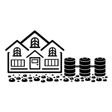Vector illustration, logo, septic tank icon. Isolated on a white background.	