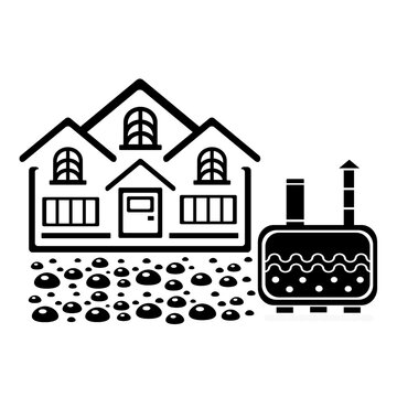 Vector illustration, logo, septic tank icon. Isolated on a white background.	