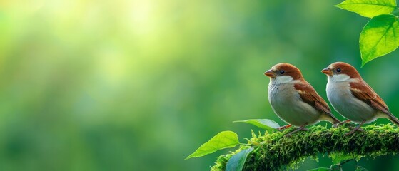 A couple of birds sitting on top of a tree branch