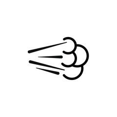 Air spray cloud icon black and white vector outline sign