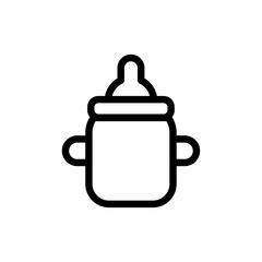 baby sippy icon black and white vector outline sign