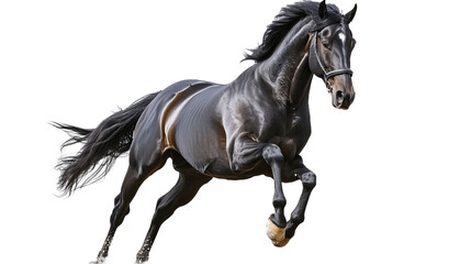 Obraz premium Black horse rearing up isolated on transparent background
