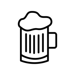 beer mug icon black and white vector outline sign