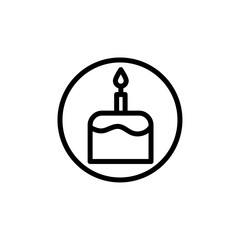 Birthday icon black and white vector outline sign