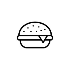 Burger icon black and white vector outline sign