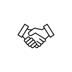 Business agreement handshake icon black and white vector outline sign