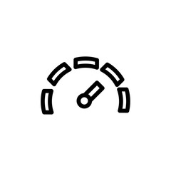 Car speedometer icon black and white vector outline sign