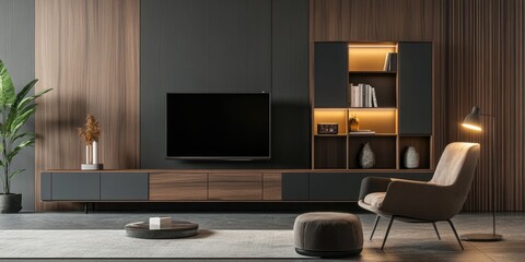 Sophisticated Modern Furniture Set in Stylish Living Room Setting