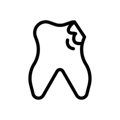 Cavities icon black and white vector outline sign