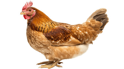 Fototapeta premium Brown hen isolated on transparent background