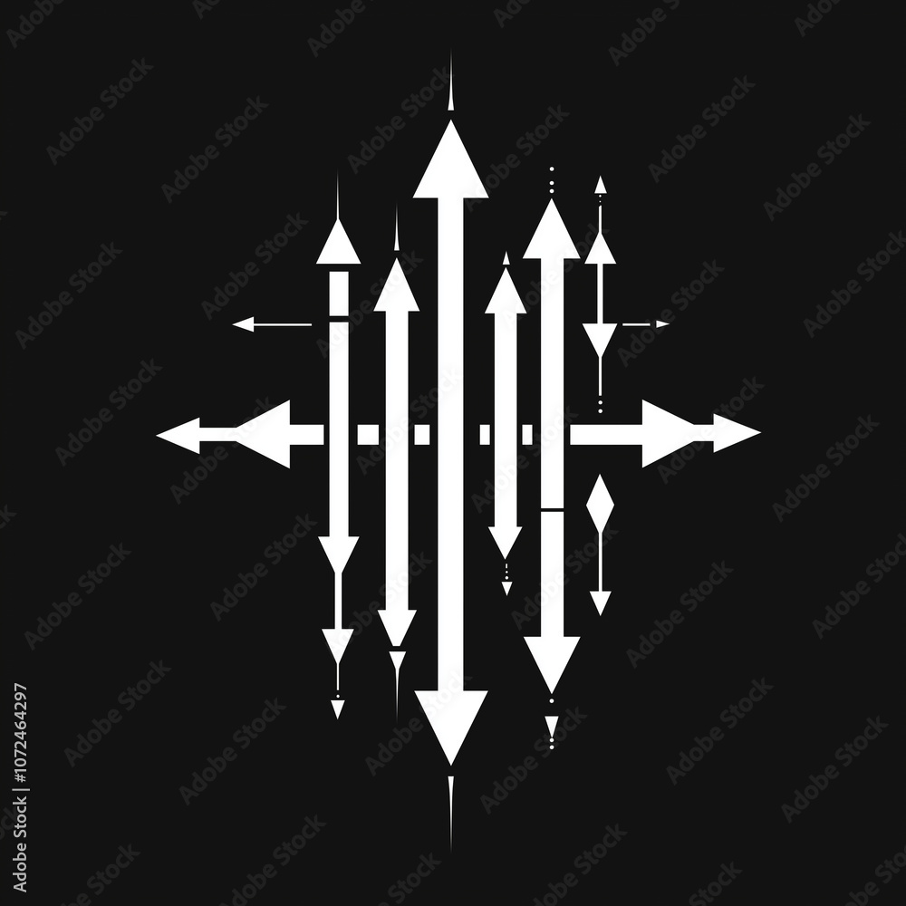 Poster abstract geometric pattern with arrows and lines