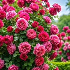 Vibrant Elegance: Raspberry-Colored Climbing Roses