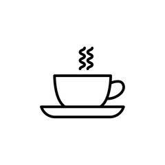 coffee cup icon black and white vector outline sign