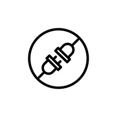 Connect plug icon black and white vector outline sign