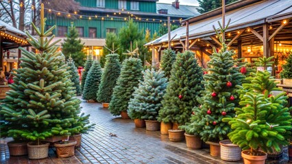 Festive Market: Christmas Trees and Holiday Cheer