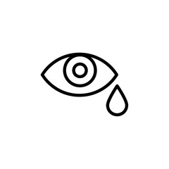 Crying icon black and white vector outline sign