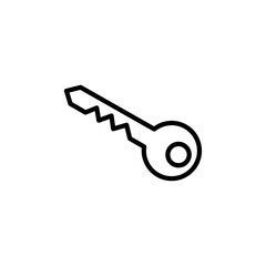 Door key icon black and white vector outline sign