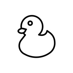 Duck icon black and white vector outline sign