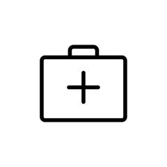 Emergency kit icon black and white vector outline sign