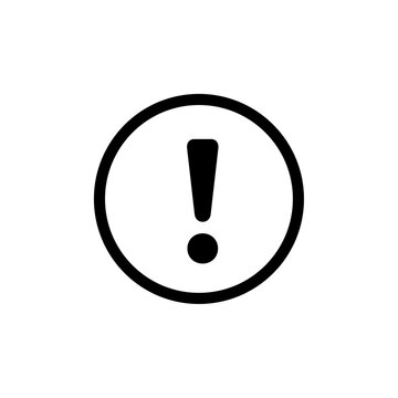 recommend clip art: Exclamation mark icon black and white vector outline sign