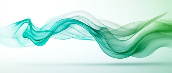 A green and blue wave on a white background