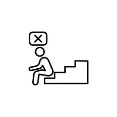 Fail or failure icon black and white vector outline sign