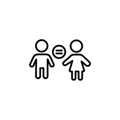 Gender equality icon black and white vector outline sign