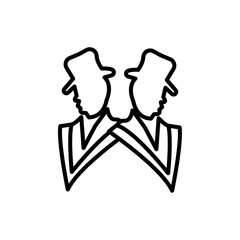 Gentleman icon black and white vector outline sign