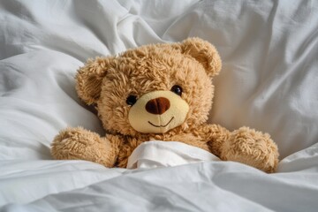 Pediatric Assessment: Teddy Bear in Medical Bed with Bandages, Cute Diagnosis for a Little One