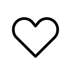 Heart icon black and white vector outline sign